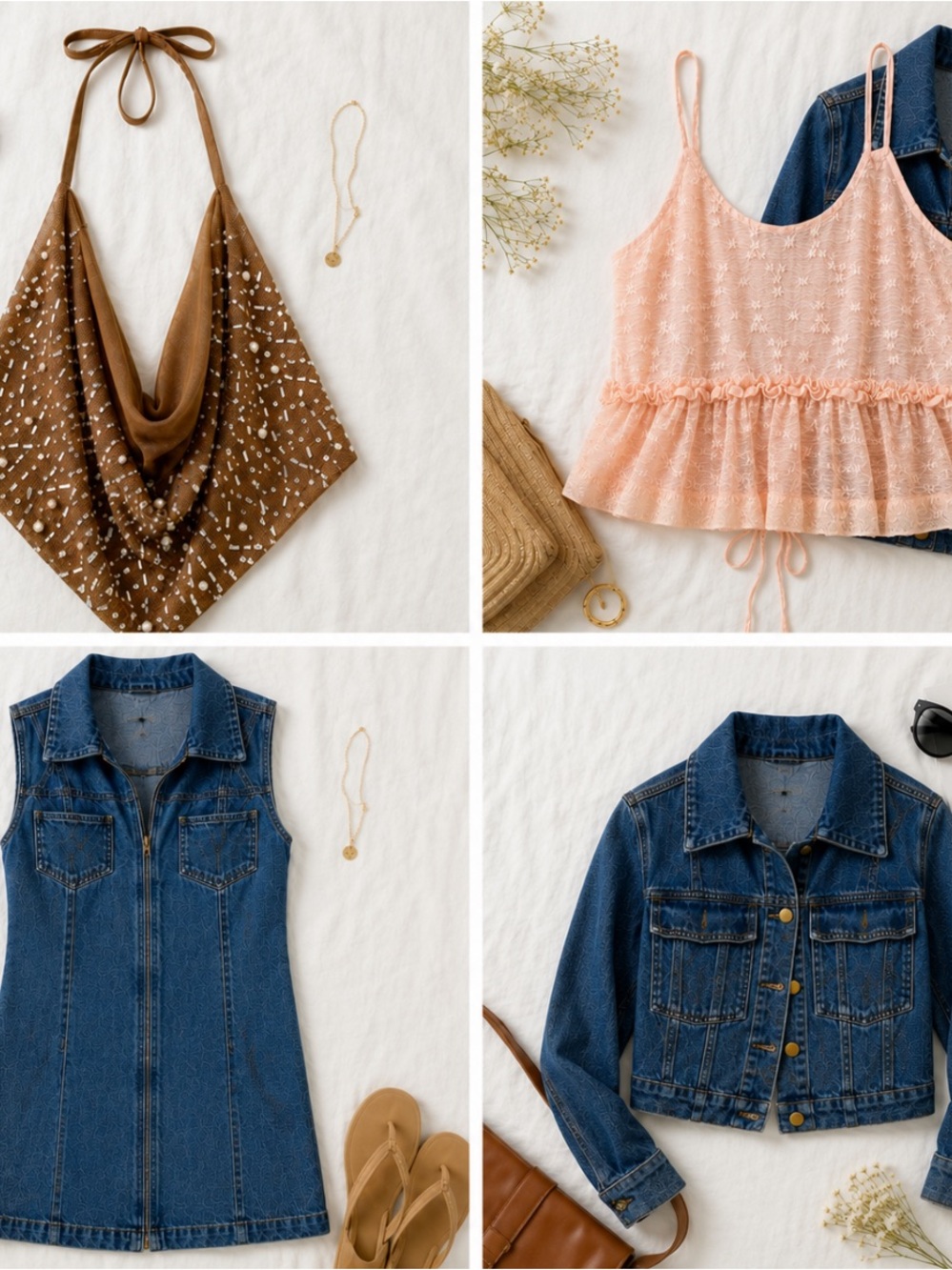 Altar'd State Blush Top Jean Jacket Denim Dress Fashion Nova Clothes Women